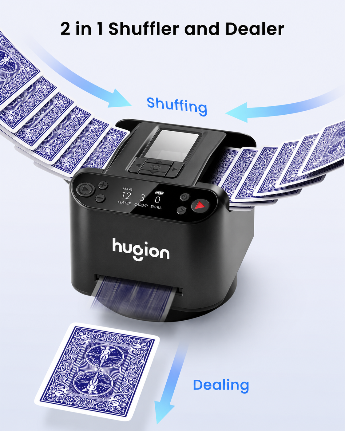 Hugion 2-in-1 Automatic Card shuffler and dealer