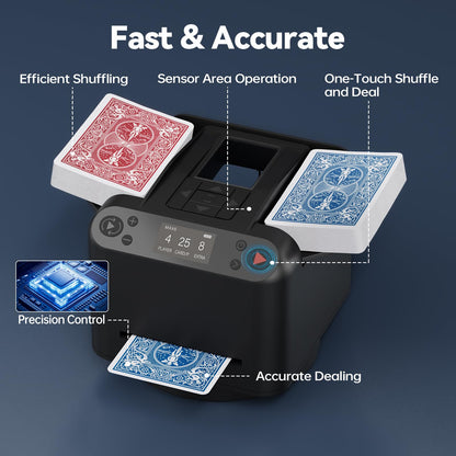 Hugion 2-in-1 Automatic Card shuffler and dealer